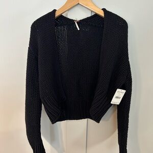 NWT Free People Sweater, Black, oversized cropped knit